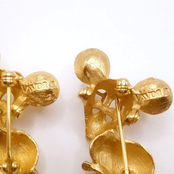 Vintage Avon Mouse Brooches Lot of 2 Cool Nerdy Gold Tone Moveable Glasses Pins - Picture 7 of 9